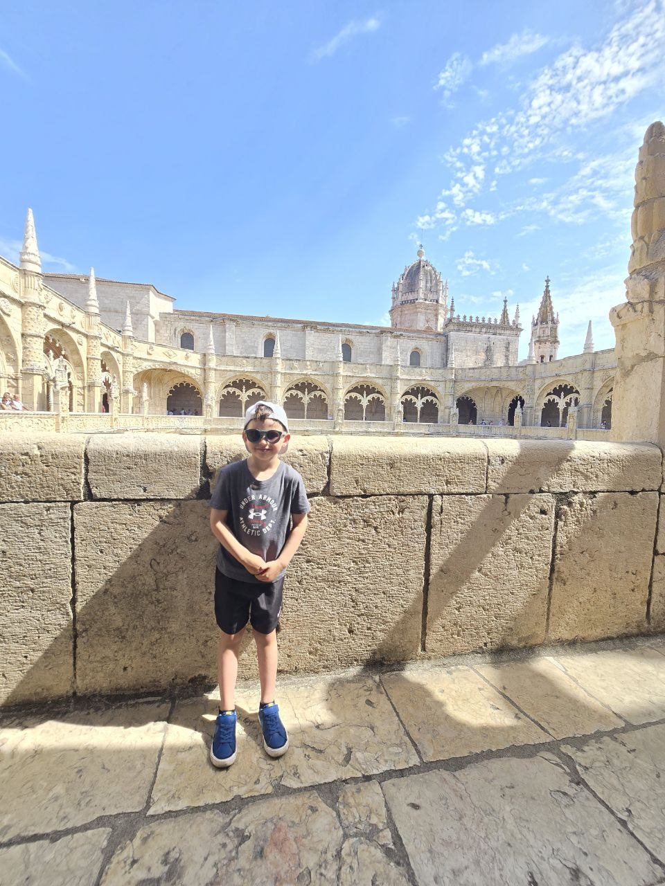 Noah posing in the cloister at Jerónimos Monastery