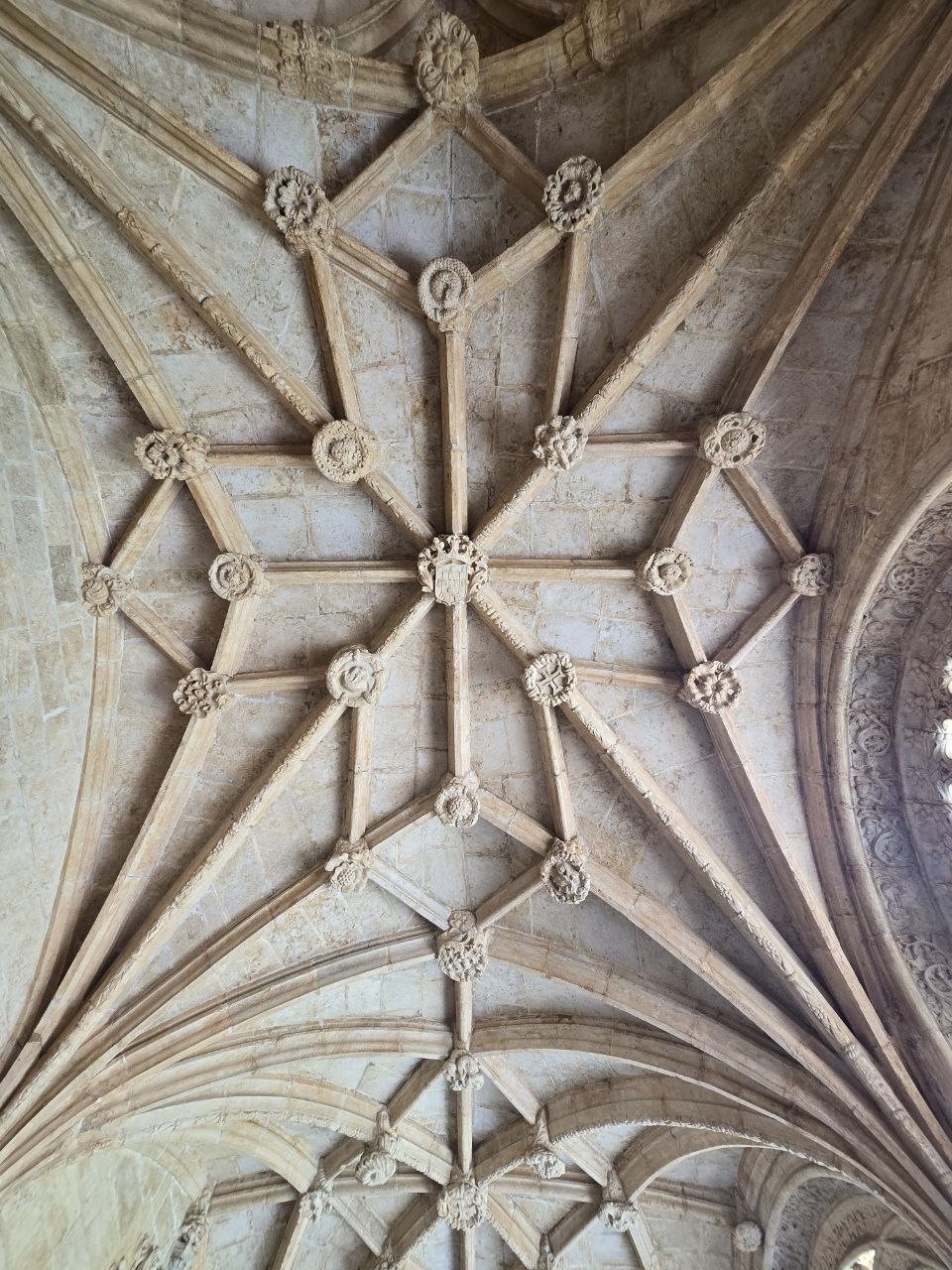 Vaulted ceiling inside Jerónimos Monastery