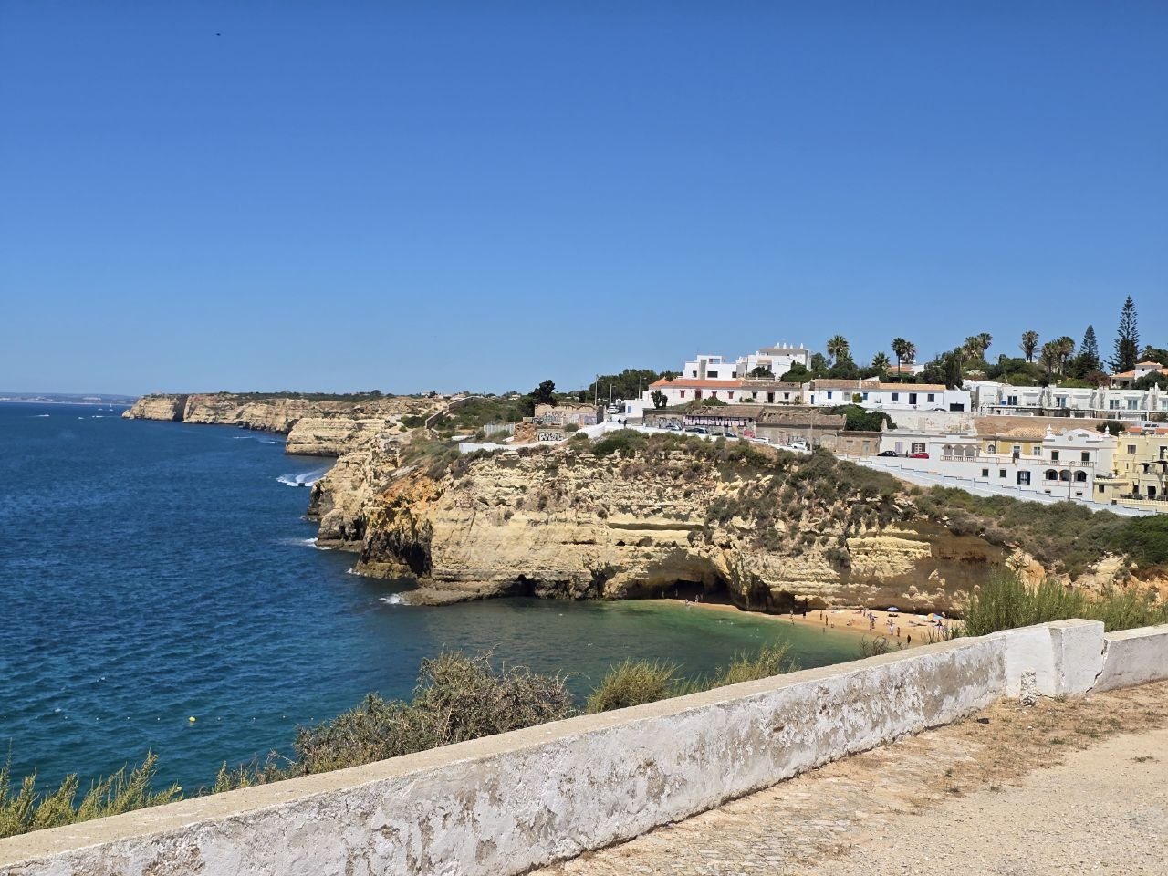 Carvoeiro coastline and white buildings from the clifftop