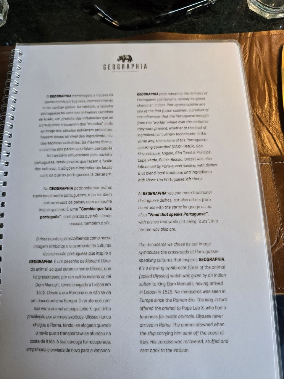 Open menu at Restaurante Geographia